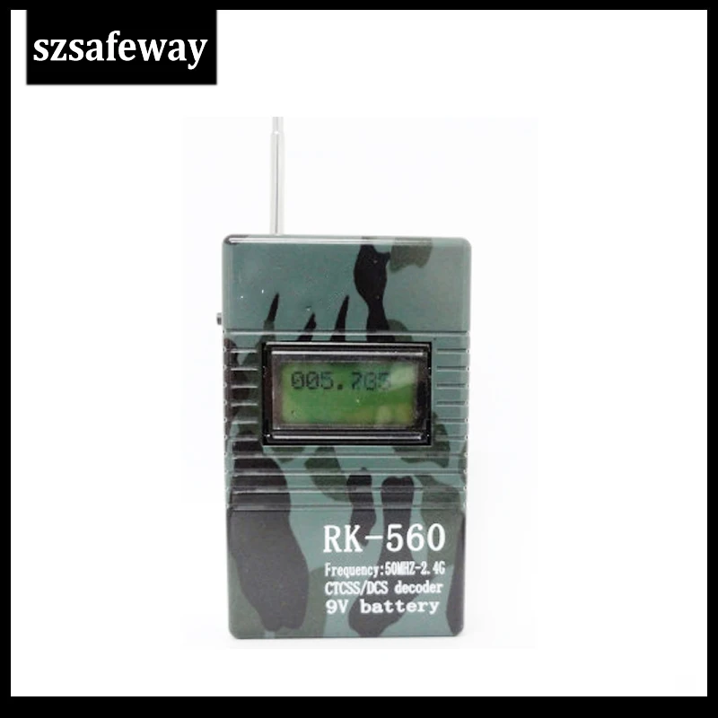 SZSAFEWAY RK560 50MHz-2.4GHz Portable Handheld Frequency Counter DCS CTCSS Radio Frequency Meter Counter
SZSAFEWAY RK560 50MHz-2.4GHz Portable Handheld Frequency Counter DCS CTCSS Radio Frequency Meter Counter