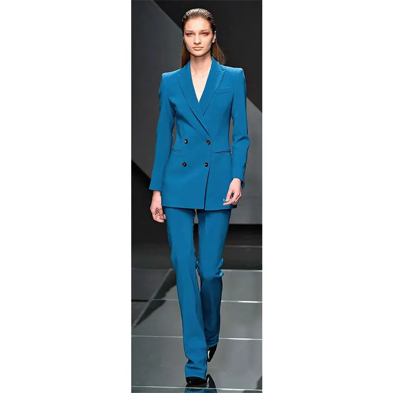 Blue Double Breasted Female Office Uniform Women Business Evening Pant Suit Custom Bespoke New 100% Suits A033
Blue Double Breasted Female Office Uniform Women Business Evening Pant Suit Custom Bespoke New 100% Suits A033