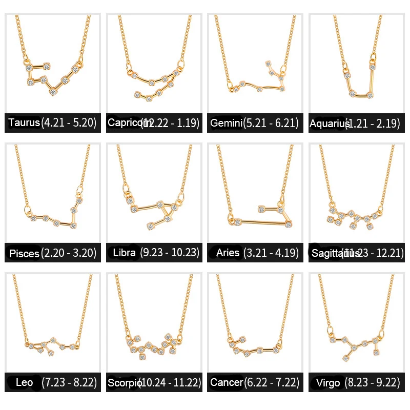 Chic Geometry Necklaces & Pendants Women Men Gold Silver Metal Necklaces Charm Twelve constellations Pendants Party bijoux femme
Chic Geometry Necklaces & Pendants Women Men Gold Silver Metal Necklaces Charm Twelve constellations Pendants Party bijoux femme