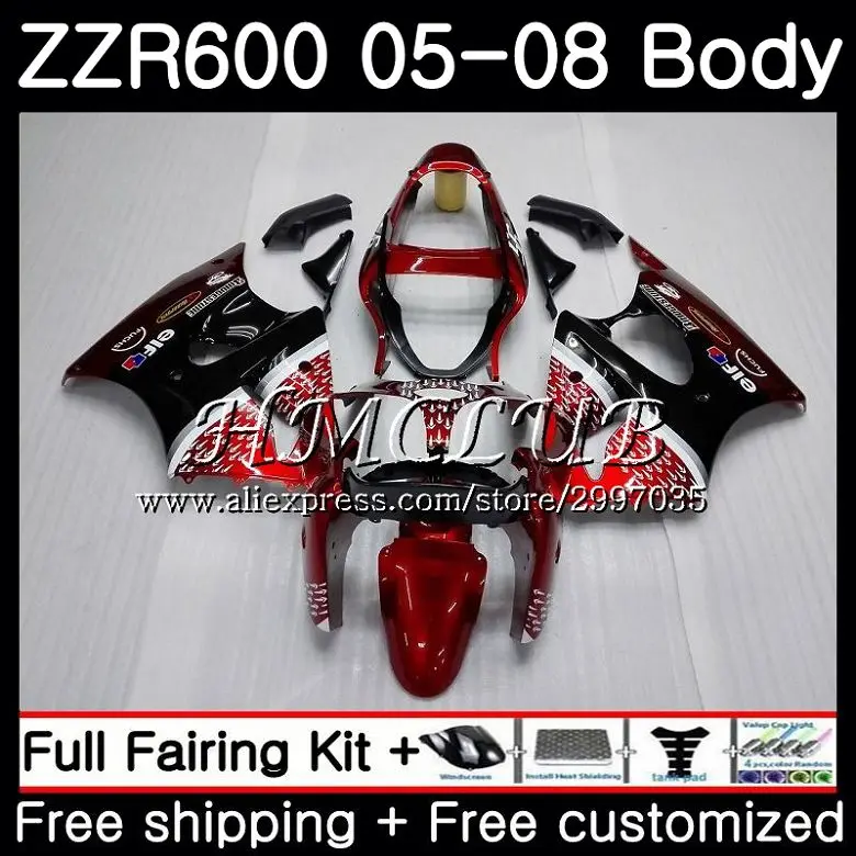 Bodywork For KAWASAKI NINJA ZX 600CC ZZR600 2005 2006 2007 2008 59HC.22 ZX600CC ZZR-600 Dark red blk ZZR 600 05 06 07 08 Fairing
Bodywork For KAWASAKI NINJA ZX 600CC ZZR600 2005 2006 2007 2008 59HC.22 ZX600CC ZZR-600 Dark red blk ZZR 600 05 06 07 08 Fairing