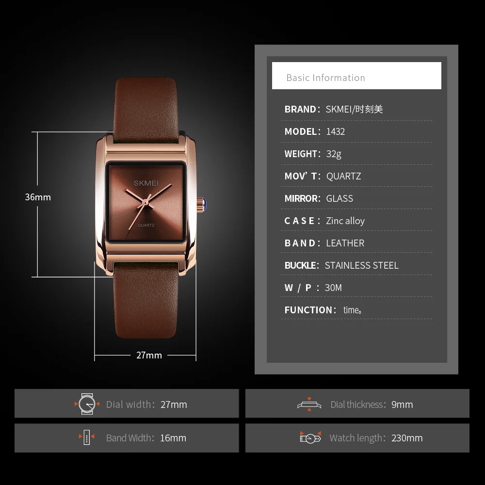SKMEI Luxury Brand Women Watches Fashion Leather Quartz Watch Female Clock Dress Woman Watch 2018 montre femme Relogio Feminino
SKMEI Luxury Brand Women Watches Fashion Leather Quartz Watch Female Clock Dress Woman Watch 2018 montre femme Relogio Feminino