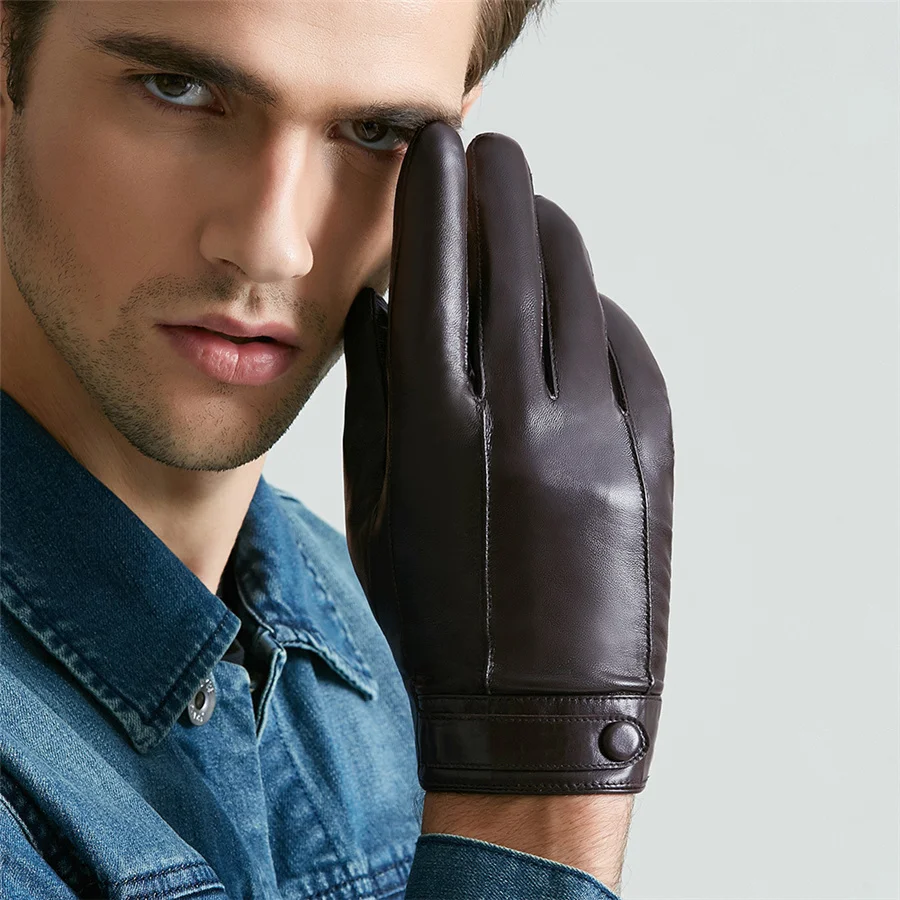 2018 Fashion Men'S Genuine Leather Wrist Gloves Sheepskin Touch Screen Gloves New Winter Black Warm Gloves BJ003-5
2018 Fashion Men'S Genuine Leather Wrist Gloves Sheepskin Touch Screen Gloves New Winter Black Warm Gloves BJ003-5