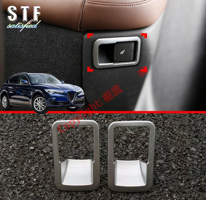 

ABS Interior Rear Seat Adjustment Handle Cover Trim For Alfa Romeo Stelvio 2017 2018 2019 Car Accessories Stickers W4