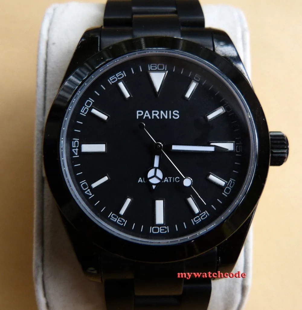 40mm Parnis black dial PVD Japan MIYOTA movement sapphire glass Mens Watch P362
40mm Parnis black dial PVD Japan MIYOTA movement sapphire glass Mens Watch P362