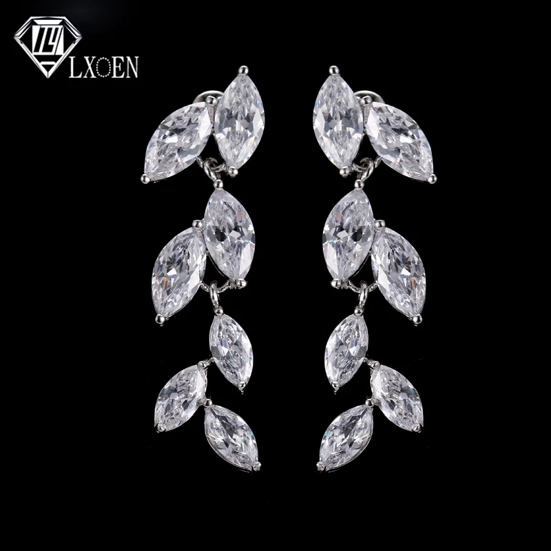 2018 New Fashion Crystal Drop Earrings For Women Leaf Shape Zircon Long Wedding Earrings Gift Jewelry brinco
2018 New Fashion Crystal Drop Earrings For Women Leaf Shape Zircon Long Wedding Earrings Gift Jewelry brinco