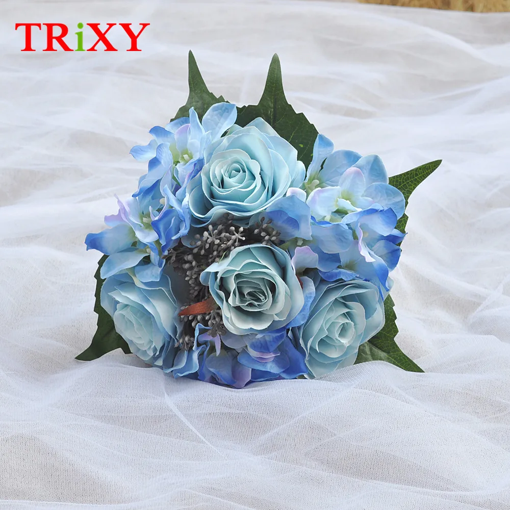TRiXY A16 цветы свадебные аксессуары букет невесты романтический свадебный голубая