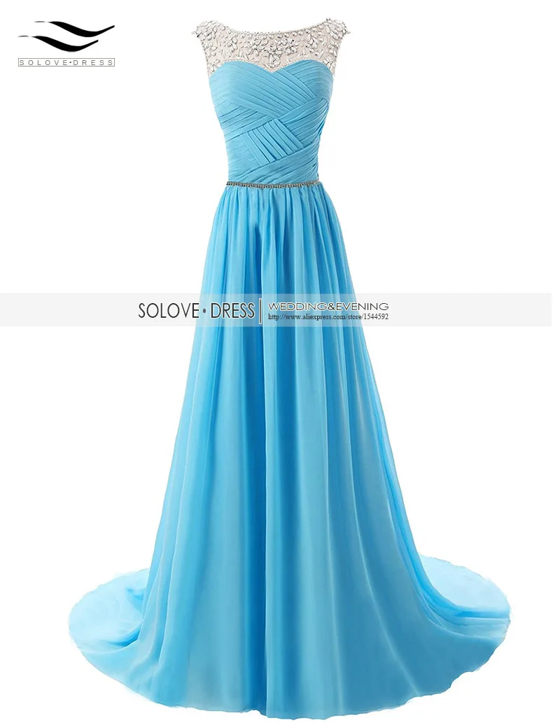Solovedress Elegant Real Photos Crystal Chiffon Sleeveless Court Train Crystal Long Prom Dress 2018 vestido de baile SL-P055
Solovedress Elegant Real Photos Crystal Chiffon Sleeveless Court Train Crystal Long Prom Dress 2018 vestido de baile SL-P055