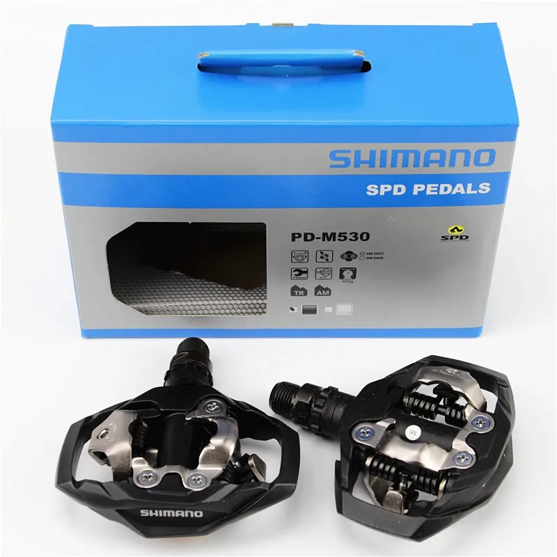 Shimano педали PD M530 черный MTB Горный XC бесклипсовый велосипед SPD велосипедные inc.