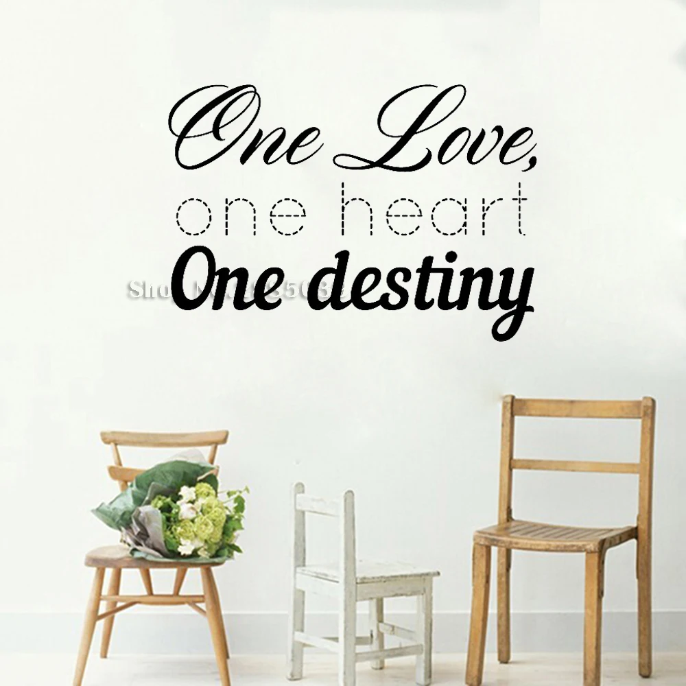 Love Romance Wall Sticker Quote One Love One Heart One Destiny Art Vinyl Living Room Wall Words Decals Modern Couples Room LC376
Love Romance Wall Sticker Quote One Love One Heart One Destiny Art Vinyl Living Room Wall Words Decals Modern Couples Room LC376