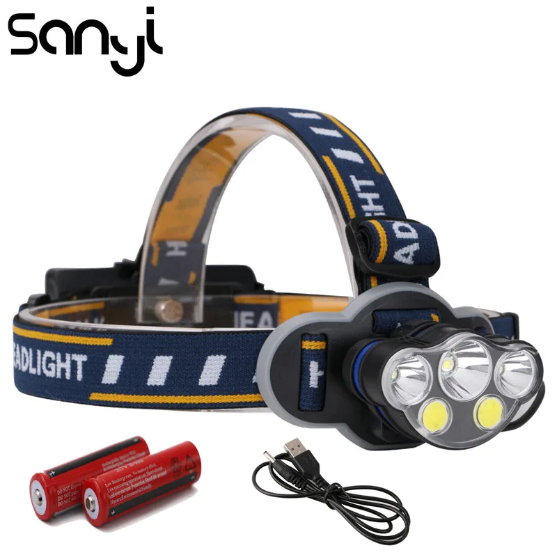 SANYI 1*T6+2*XPE+2*COB Headlight 18650 Battery Camping Light Super Bright Flashlight Forehead USB Rechargeable LED Head Lamp
SANYI 1*T6+2*XPE+2*COB Headlight 18650 Battery Camping Light Super Bright Flashlight Forehead USB Rechargeable LED Head Lamp