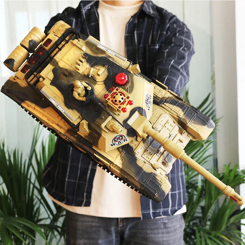 54CM Super Large Track Rolling Remote Control Tank Can Launch Combat turret 360° Rotating analog Sound Simulation Bombing 2.4GHZ
54CM Super Large Track Rolling Remote Control Tank Can Launch Combat turret 360° Rotating analog Sound Simulation Bombing 2.4GHZ