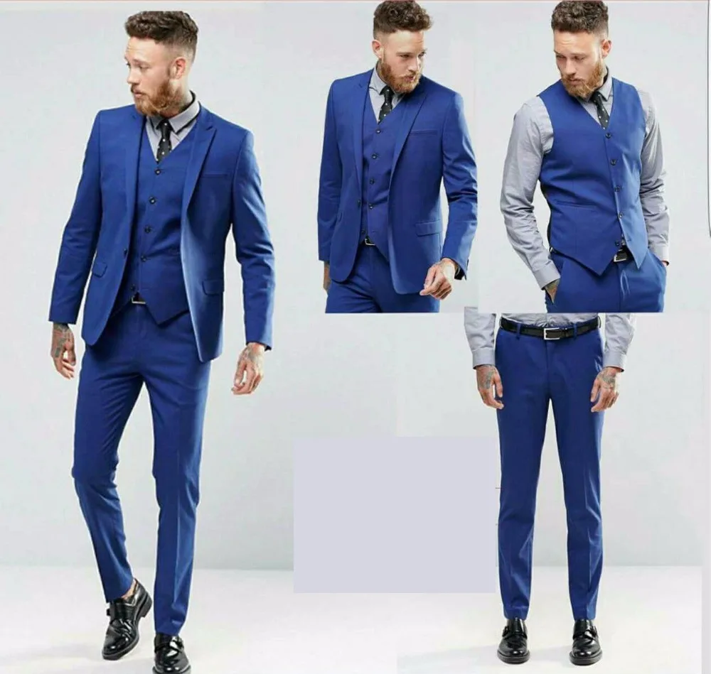 Blue Mens 3 Pieces Wedding Suits Slim Fit Tuxedos Groom Formal Suiits Custom Hot
Blue Mens 3 Pieces Wedding Suits Slim Fit Tuxedos Groom Formal Suiits Custom Hot