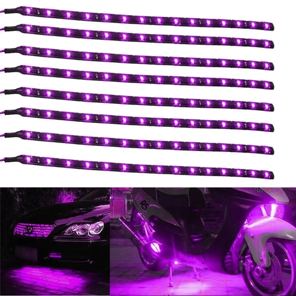2Pcs 12V Car LED Flexible Light Strip Purple Self-adhesive Super Bright Energy Saving Waterproof Motor Vehicle Decor 15 LED 30cm
2Pcs 12V Car LED Flexible Light Strip Purple Self-adhesive Super Bright Energy Saving Waterproof Motor Vehicle Decor 15 LED 30cm