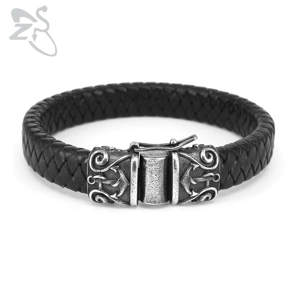 ZS New 316L Stainless Steel Men Anchor Bracelet Quality Black Braided Leather Charm Bracelet Men Homme Male Jewelry Bracelets
ZS New 316L Stainless Steel Men Anchor Bracelet Quality Black Braided Leather Charm Bracelet Men Homme Male Jewelry Bracelets