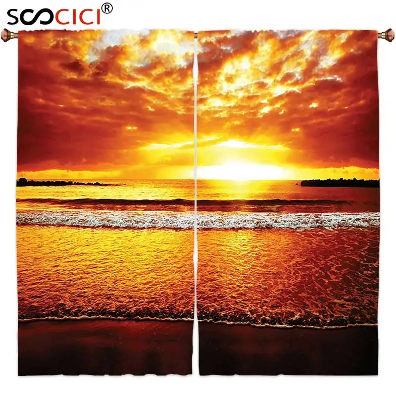 Window Curtains Treatments 2 Panels,Ocean Decor Colorful Sunset on the Ocean Dramatic Sky Summertime Tropical Seaside
Window Curtains Treatments 2 Panels,Ocean Decor Colorful Sunset on the Ocean Dramatic Sky Summertime Tropical Seaside