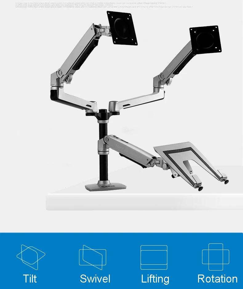 Desktop Full Motion 17-32inch Dual Monitor Holder Mount Arm +10-15.6inch Laptop Support Mechanical Spring Arm Max.Loading 10kgs
Desktop Full Motion 17-32inch Dual Monitor Holder Mount Arm +10-15.6inch Laptop Support Mechanical Spring Arm Max.Loading 10kgs