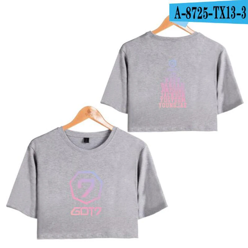 KPOP GOT7 Crop Top Short Sleeve T Shirt Women Letter Print Teenagers T-Shirts Casual Tees Summer Female T-Shirt Cute Cropped Top
KPOP GOT7 Crop Top Short Sleeve T Shirt Women Letter Print Teenagers T-Shirts Casual Tees Summer Female T-Shirt Cute Cropped Top