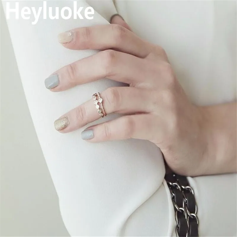 HEYLUOKE 100% Genuine Bridal Sets Rings CZ Solid Geometry Finger Rings for Women Jewelry Christmas Gift
HEYLUOKE 100% Genuine Bridal Sets Rings CZ Solid Geometry Finger Rings for Women Jewelry Christmas Gift