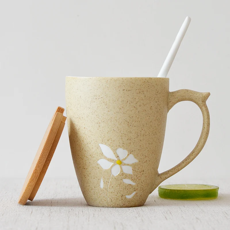 Mugs Coffee Cup with Lid Spoon Flower Cute Ceramic Creative Coffee Mug Home Tea Cup Office Drinkware Gifts 300ml
Mugs Coffee Cup with Lid Spoon Flower Cute Ceramic Creative Coffee Mug Home Tea Cup Office Drinkware Gifts 300ml
