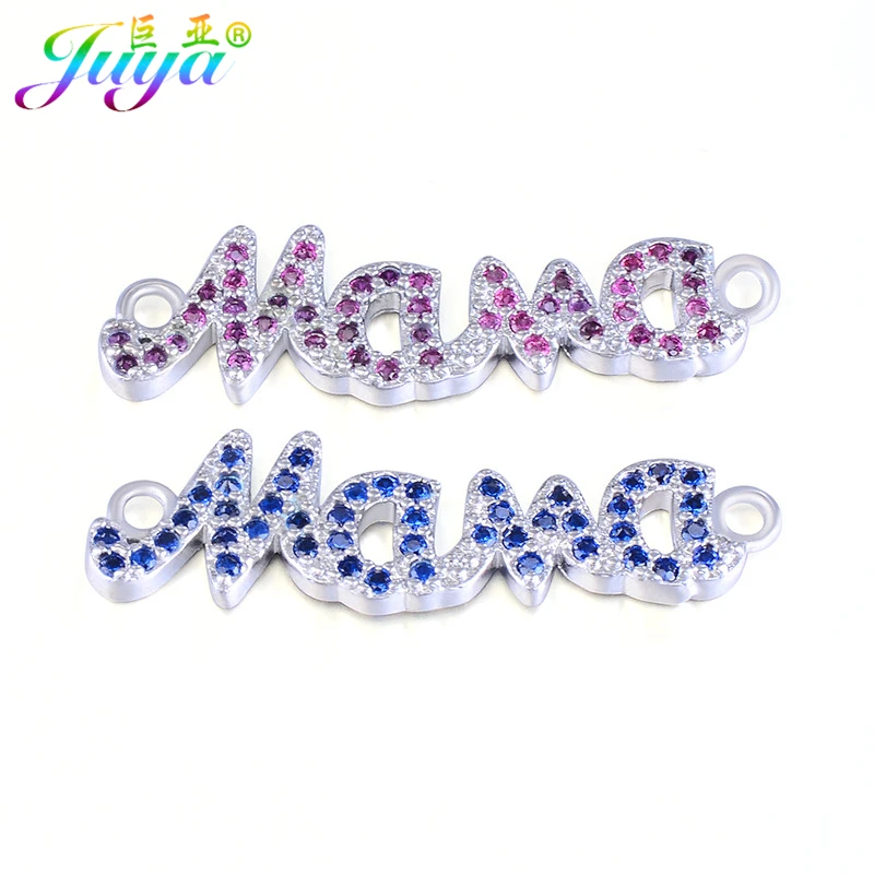 Wholesale Paved Zircon Russian Mama Connector Charms Accessories For Mom Bracelets Necklace Earrings Jewelry Findings DIY Making | Украшения