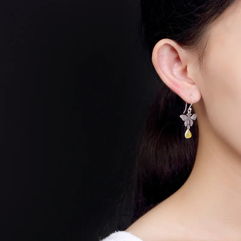 BOCAI S925 Sterling Silver Dangle Earrings Retro Old Chalcedony Red Corundum Butterfly High-grade Pure Argentumr Eardrop Jewelry
BOCAI S925 Sterling Silver Dangle Earrings Retro Old Chalcedony Red Corundum Butterfly High-grade Pure Argentumr Eardrop Jewelry