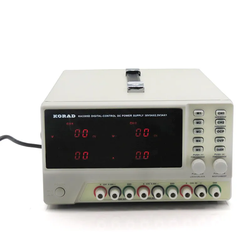 Three-way DC power supply KA3305D dual 0-30V5A plus 5V3A high-precision constant current regulator
Three-way DC power supply KA3305D dual 0-30V5A plus 5V3A high-precision constant current regulator