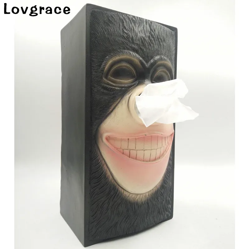 Новинка 2018 креативная коробка для салфеток с лицом Gorilla Face People держатель в ванную