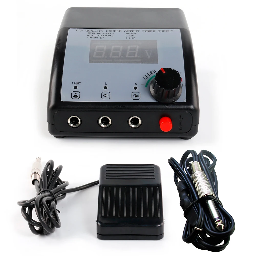 Tattoo New Power Supply Foot pedal +Clip Cords For Machine Gun Grip Tips Kit Tattoo Accesories P102
Tattoo New Power Supply Foot pedal +Clip Cords For Machine Gun Grip Tips Kit Tattoo Accesories P102