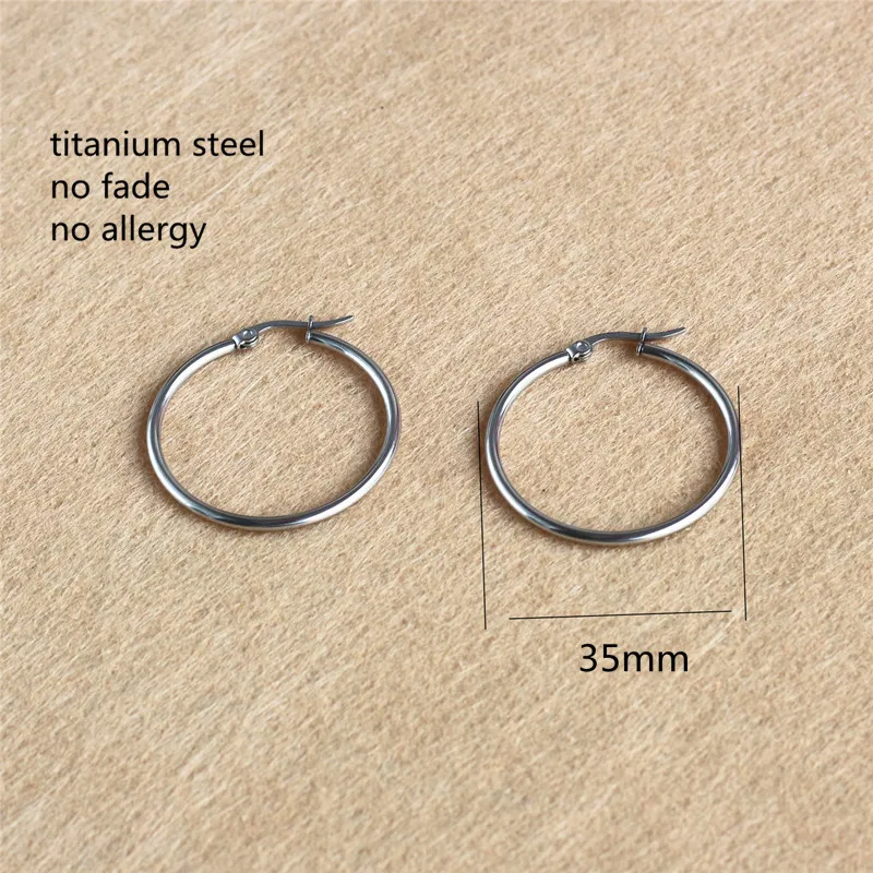 Size 35mm Trendy Brief Round Circle Titanium Stainless Steel Hoop Earrings For Men Women Classic Jewelry
Size 35mm Trendy Brief Round Circle Titanium Stainless Steel Hoop Earrings For Men Women Classic Jewelry