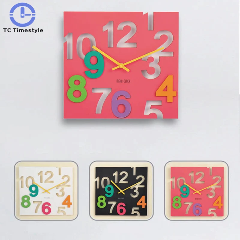 Square Creative Fashion Mute Wall Clock Plastic Home Cartoon Decoration Pointer Digital Simple Atmosphere Cartoon Modern Design
Square Creative Fashion Mute Wall Clock Plastic Home Cartoon Decoration Pointer Digital Simple Atmosphere Cartoon Modern Design