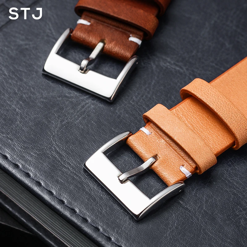 Ремешок для часов STJ из коровьей кожи ремешок ручной работы Apple Watch 38 мм 42 40 44 серия