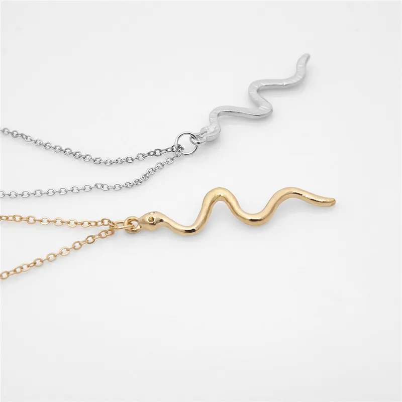 Женское геометрическое ожерелье с подвеской в виде змеи BUTEELUVV минималистичное