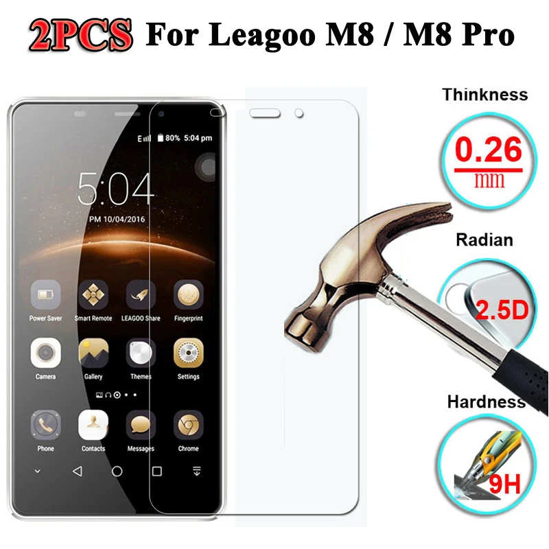 Закаленное стекло премиум класса для Leagoo M8 Pro 2 шт. 0 26 мм 9H протектор экрана