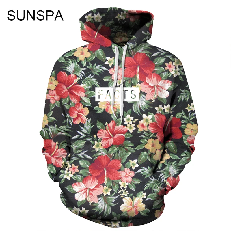 Sunspa цветок письма 3D толстовки Для мужчин/Для женщин с капюшоном принт звезды