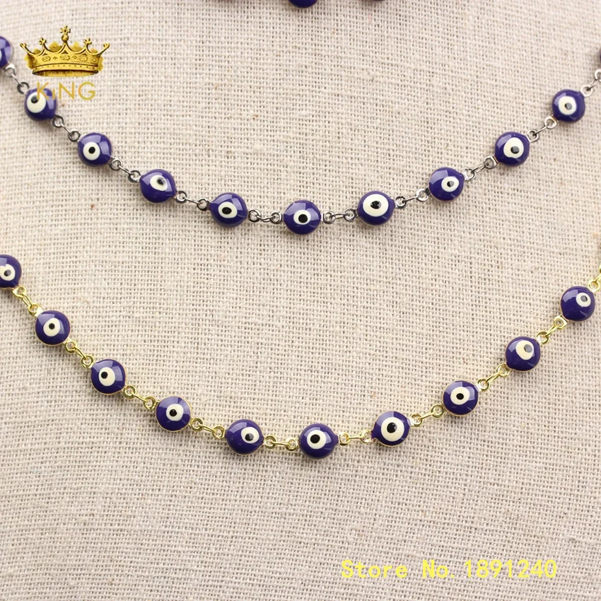 5meters Evil Eye Enamel Chain Rosary Necklace,Dark Blue Enamel Glass Beaded Boho Chains Beading Choker for Earrings Charms ZJ365
5meters Evil Eye Enamel Chain Rosary Necklace,Dark Blue Enamel Glass Beaded Boho Chains Beading Choker for Earrings Charms ZJ365