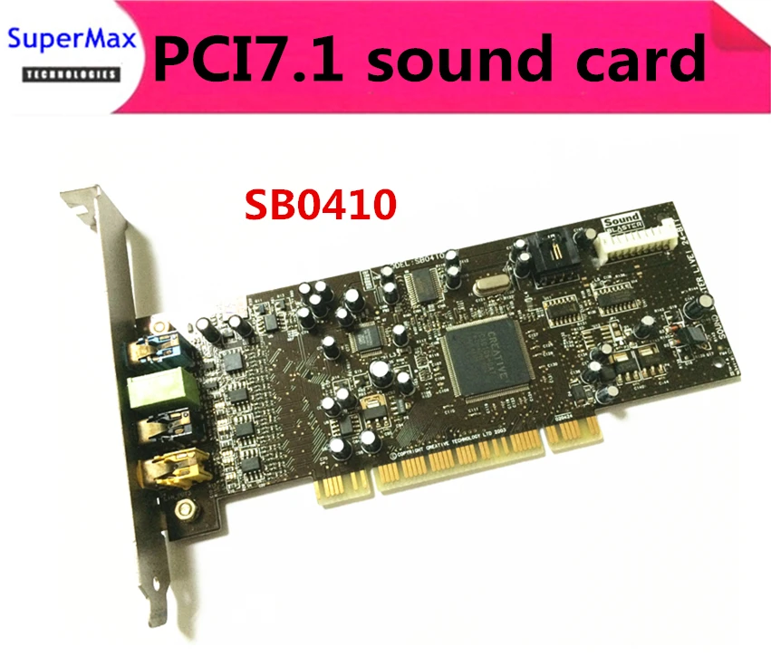 Free shipping Original SOUND CARD BLASTER SB0410 PCI 7.1 24Bit sound card WORKING GOOD
Free shipping Original SOUND CARD BLASTER SB0410 PCI 7.1 24Bit sound card WORKING GOOD