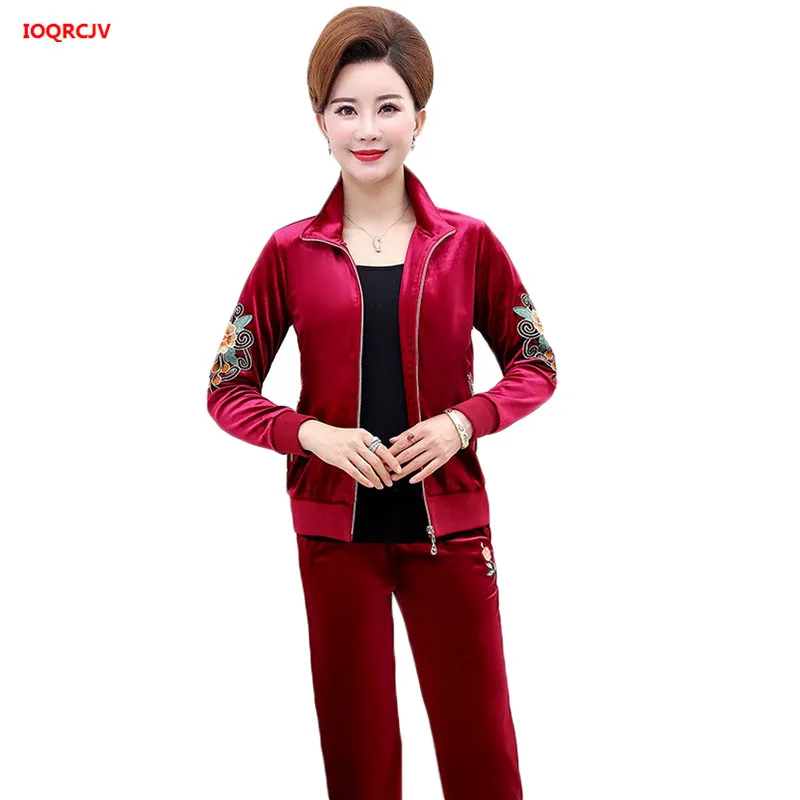 2019 spring Middle-aged Women's Sportsing Suit 2 Pieces Sets Zippers Sweatshirt And Long Pants Set Casual Gold Velvet Suits W855
2019 spring Middle-aged Women's Sportsing Suit 2 Pieces Sets Zippers Sweatshirt And Long Pants Set Casual Gold Velvet Suits W855