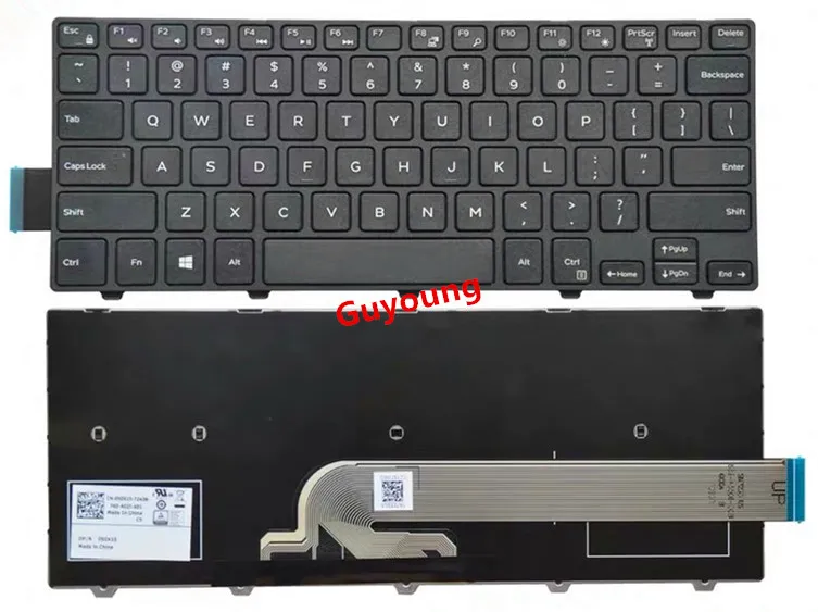 Для Dell Inspiron 14-3000 серия 3441 3442 3443 3451 3452 3458 3459 клавиатура с рамкой US без подсветки