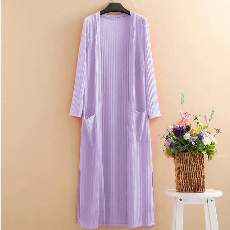 Summer season Women's 2018 New Long Knit Long-sleeved outside shawl coat thin section fashion solid color ice silk cardigan
Summer season Women's 2018 New Long Knit Long-sleeved outside shawl coat thin section fashion solid color ice silk cardigan