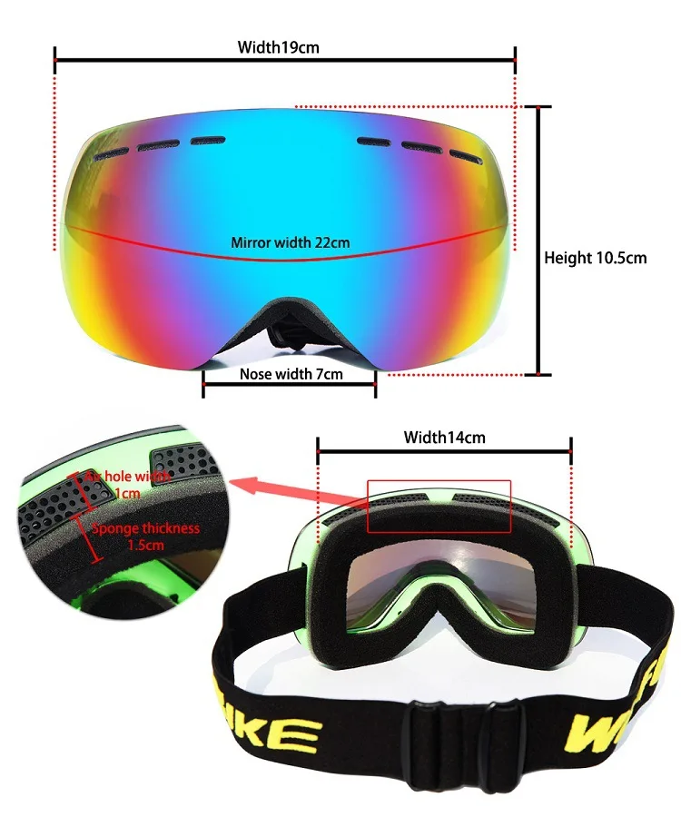 WOLFBIKE Cycling Goggles Ski Goggles Outdoor Double Anti-Fog Big Ski Glasses Skiing Men Women Motor Snow Snowboard Goggles
WOLFBIKE Cycling Goggles Ski Goggles Outdoor Double Anti-Fog Big Ski Glasses Skiing Men Women Motor Snow Snowboard Goggles