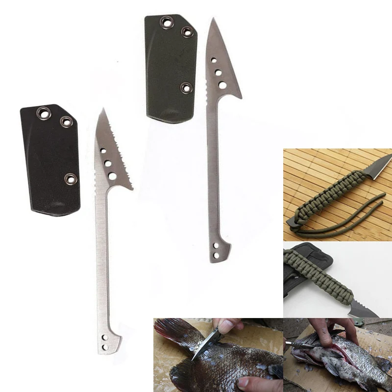 Harpoon Fish Scale из нержавеющей стали филе хлопьев зубчатое лезвие k Kydex оболочка