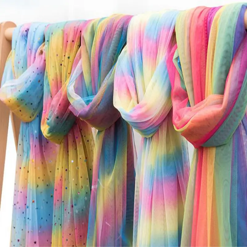 2m Rainbow mesh yarn star sequins fabric gradient mesh gauze pettiskirt skirt mesh red background decoration handmade diy
2m Rainbow mesh yarn star sequins fabric gradient mesh gauze pettiskirt skirt mesh red background decoration handmade diy