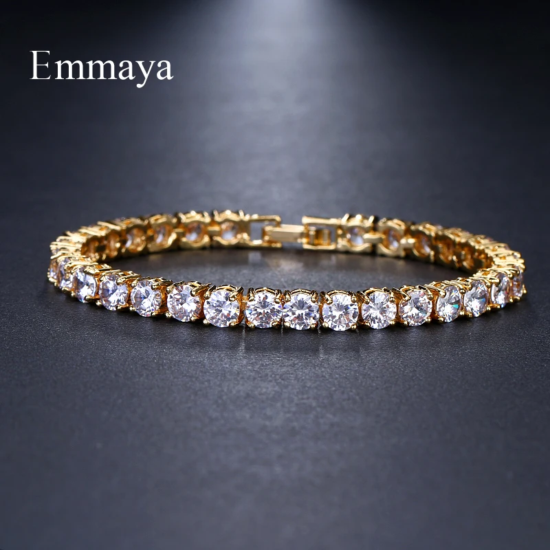 Emmaya Brand Luxury Classic AAA Cubic Zircon Two Colors Round Fashion Bracelets For Woman Popular Wedding Party Birthday Gift | Украшения и
