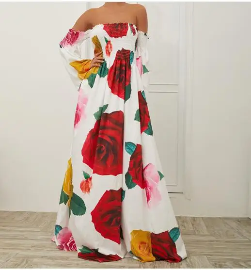 2022 Women Sexy Flower Print Strapless Backless Dress Elegant Off Shoulder Long Dress A-Line Floral Print Maxi Dresses
2022 Women Sexy Flower Print Strapless Backless Dress Elegant Off Shoulder Long Dress A-Line Floral Print Maxi Dresses