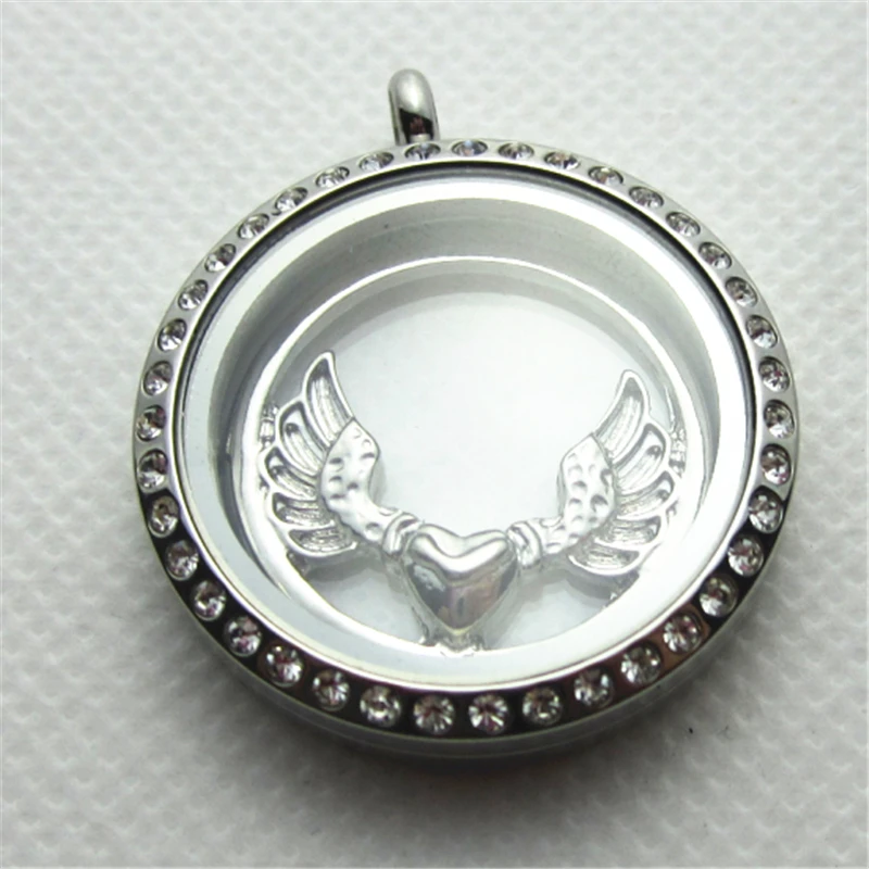 30mm Stainless Steel Floating Locket Pendant With Rhinestone Glass Living Memory Floating Charm Locket With Plate
30mm Stainless Steel Floating Locket Pendant With Rhinestone Glass Living Memory Floating Charm Locket With Plate