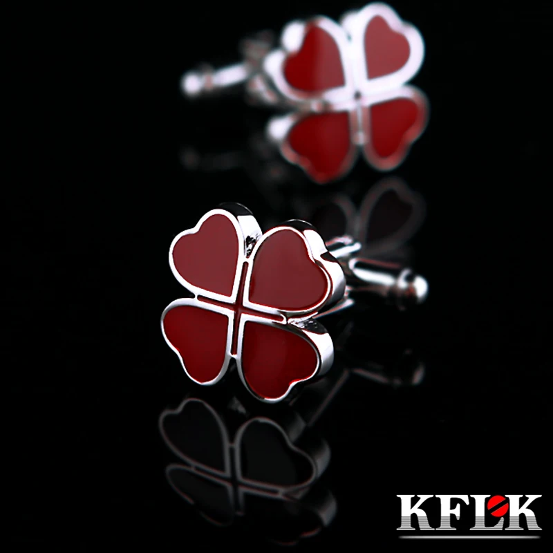 KFLK Jewelry French shirt Fashion cufflinks for mens Brand Red Clover Cuff link Wholesale Button High Quality Wedding Male Gift
KFLK Jewelry French shirt Fashion cufflinks for mens Brand Red Clover Cuff link Wholesale Button High Quality Wedding Male Gift