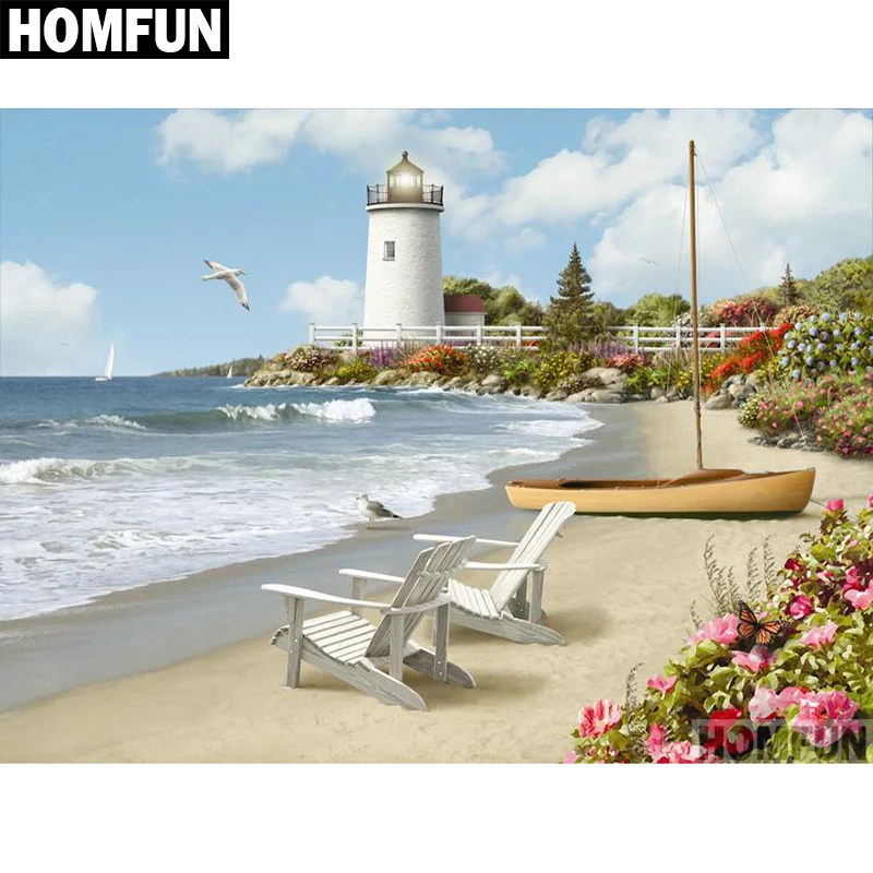 Картина для алмазной вышивки HOMFUN A00686, алмазная вышивка квадратной/круглой формы, «пляж, Маяк», 3d-вышивка крестиком, домашний декор, 5D
Картина для алмазной вышивки HOMFUN A00686, алмазная вышивка квадратной/круглой формы, «пляж, Маяк», 3d-вышивка крестиком, домашний декор, 5D