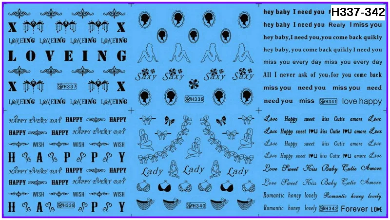 6 PACKS / LOT NAIL ART WATER TRANSFERS STICKERS NAIL DECALS BLACK SEXY LADY UNDERWEAR H337-342
6 PACKS / LOT NAIL ART WATER TRANSFERS STICKERS NAIL DECALS BLACK SEXY LADY UNDERWEAR H337-342