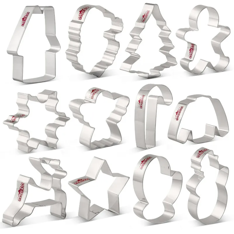 KENIAO Christmas Cookie Cutter Set - 12 Pieces - Gingerbread Man, Snowflake Winter Biscuit Fondant Bread Molds - Stainless Steel
KENIAO Christmas Cookie Cutter Set - 12 Pieces - Gingerbread Man, Snowflake Winter Biscuit Fondant Bread Molds - Stainless Steel