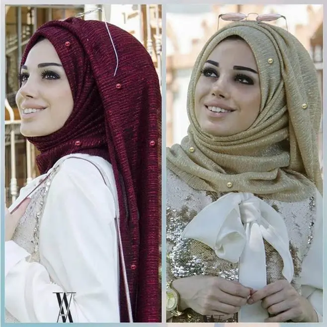2019 Glitter Shimmer Pleated Islamic Muslim Hijab Scarf Shawl Women Plain Long Shawl Wrinkled Crinkle Maxi Hijabs with Pearls
2019 Glitter Shimmer Pleated Islamic Muslim Hijab Scarf Shawl Women Plain Long Shawl Wrinkled Crinkle Maxi Hijabs with Pearls